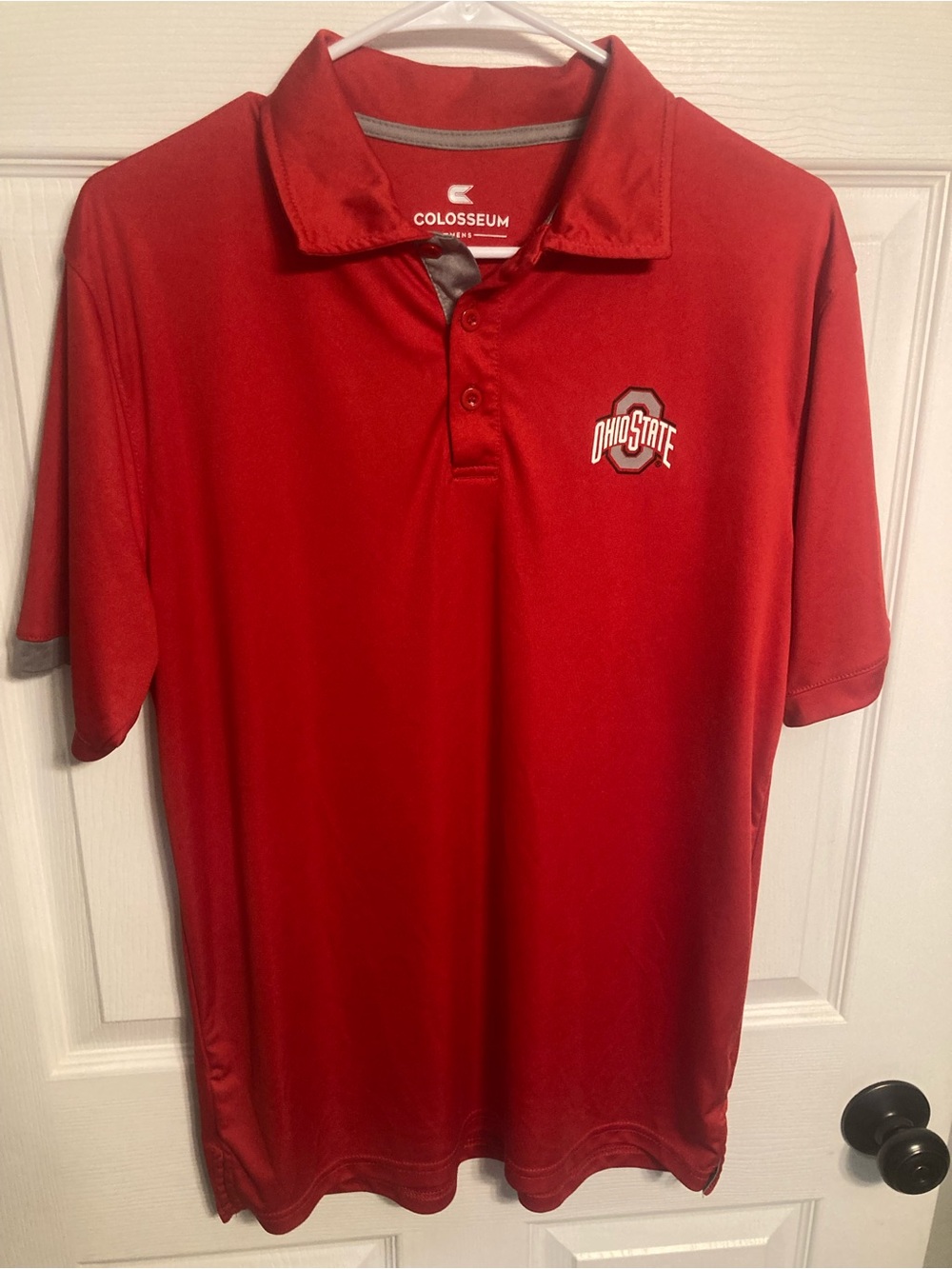 Colosseum Men’s Red Ohio State Polo with Embroidered Logo